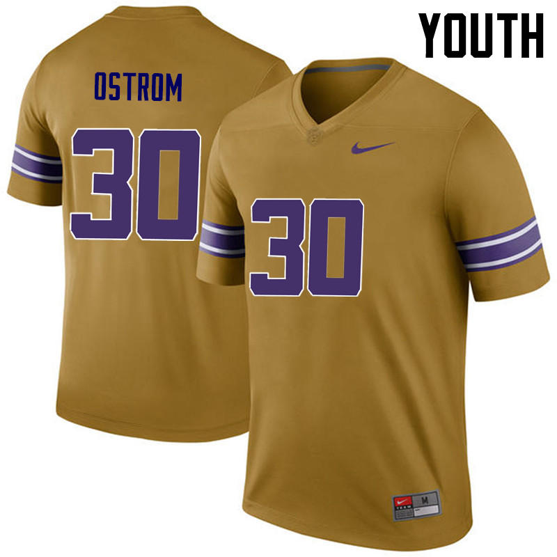 Youth LSU Tigers #30 Michael Ostrom College Football Jerseys Game-Legend